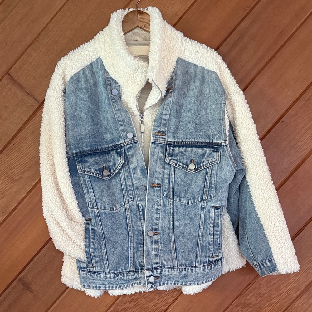 Blank NYC Cream Sherpa Jacket